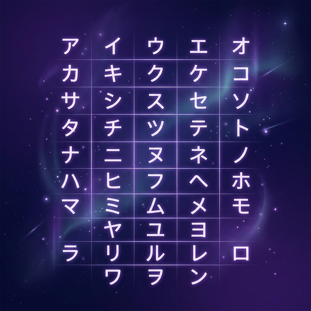 Basic Katakana Chart